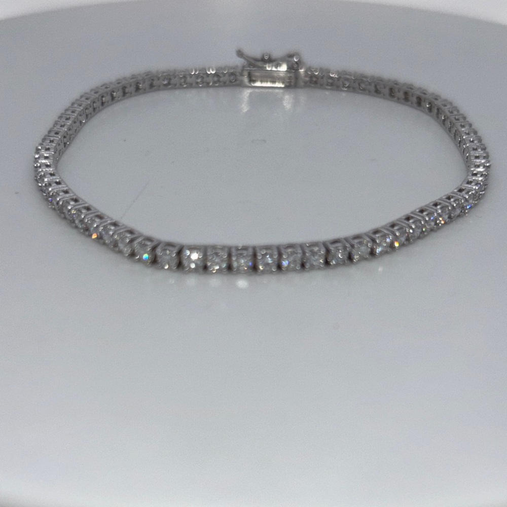Classic Silver Crystal Tennis Bracelet - Women Jewelry